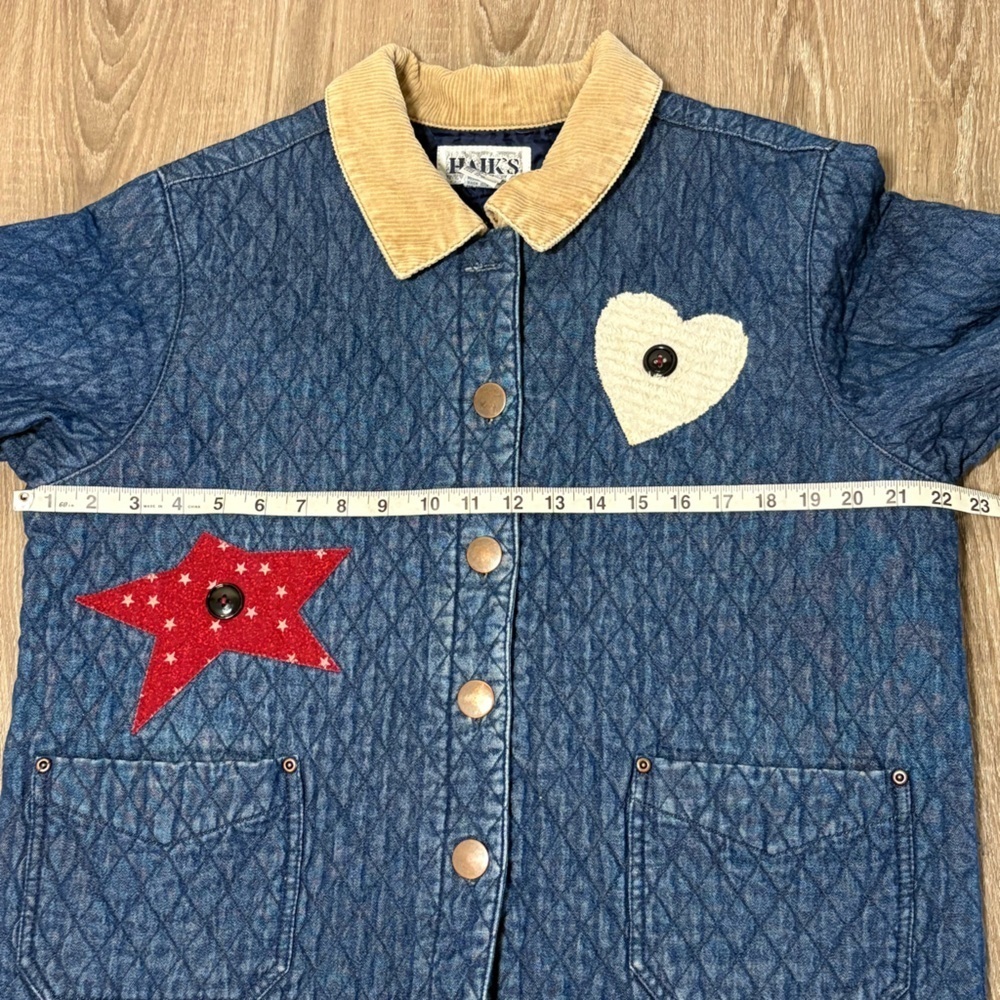 VTG Haiks Size L Quilted Denim Blue Jean Chore Coat Country American Corduroy - Picture 5 of 10